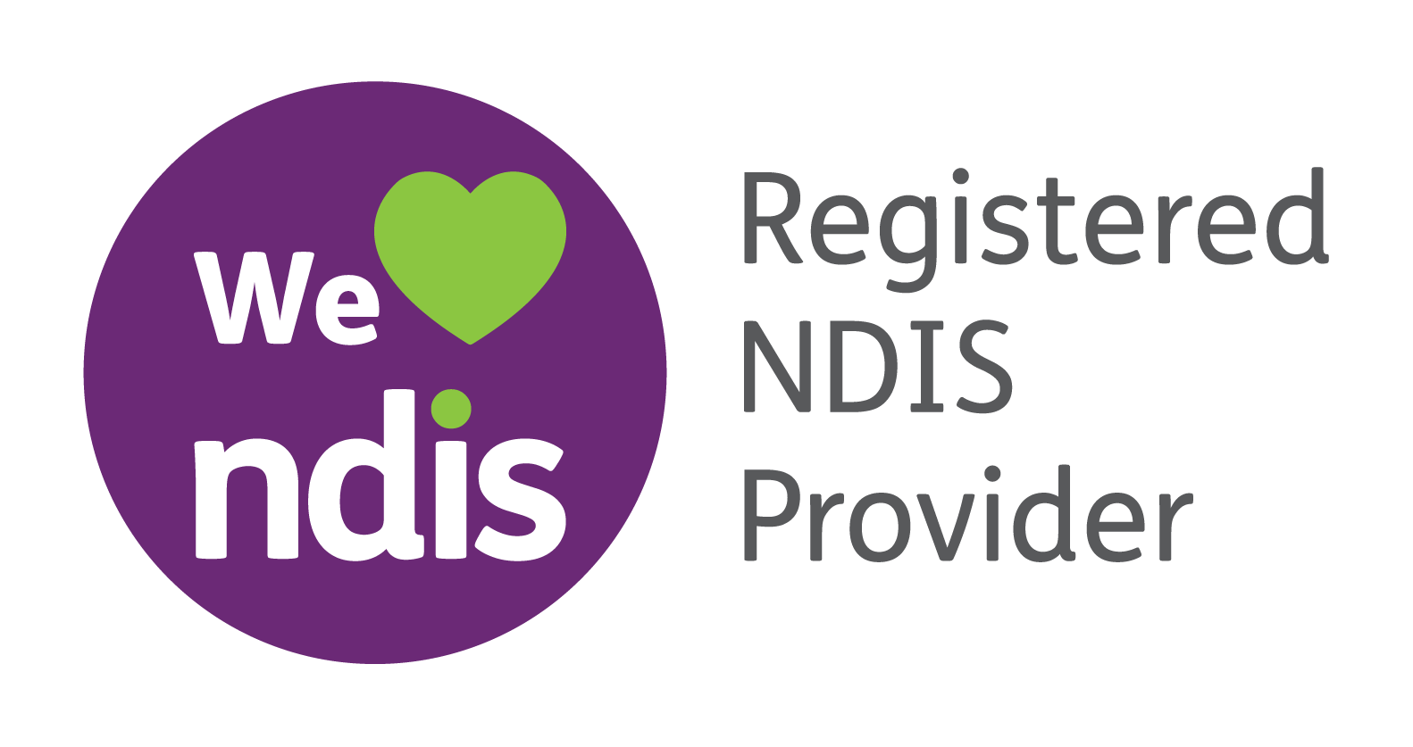 We heart NDIS Registered provider logo